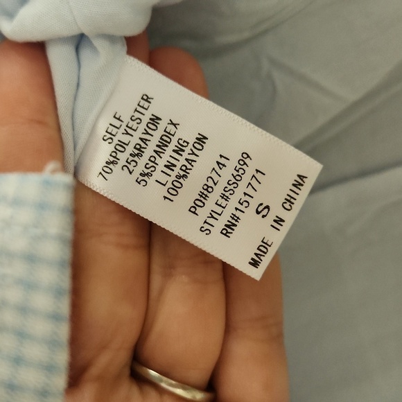 Women's Le Lis Blue & White Checkered Skirt Sz Small - Picture 6 of 6